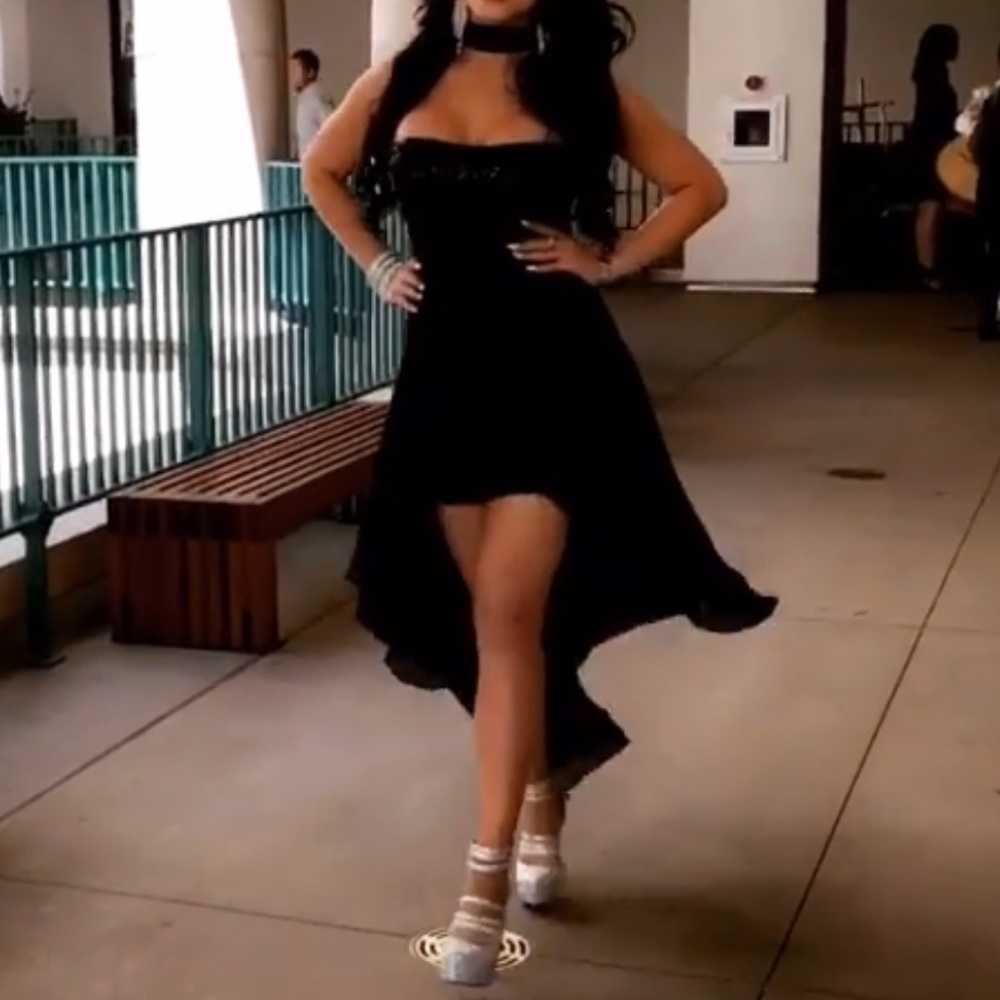 Dancing Queen Black Strapless Sequin Dress